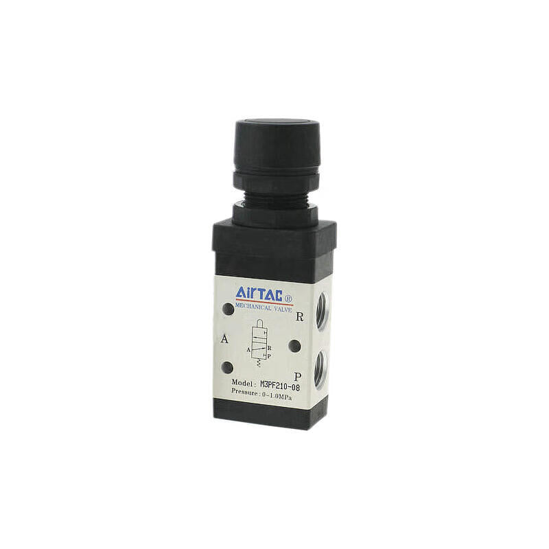 AirTAC Flat head push button manual valve (1/8); M3PF21006B