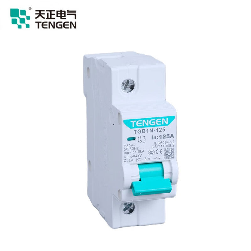 Tianzheng Electric TGB1N series 125 frame air switch small circuit breaker short circuit overload protection type C 2P 100A (Xiangyun 3.0) 335012800389