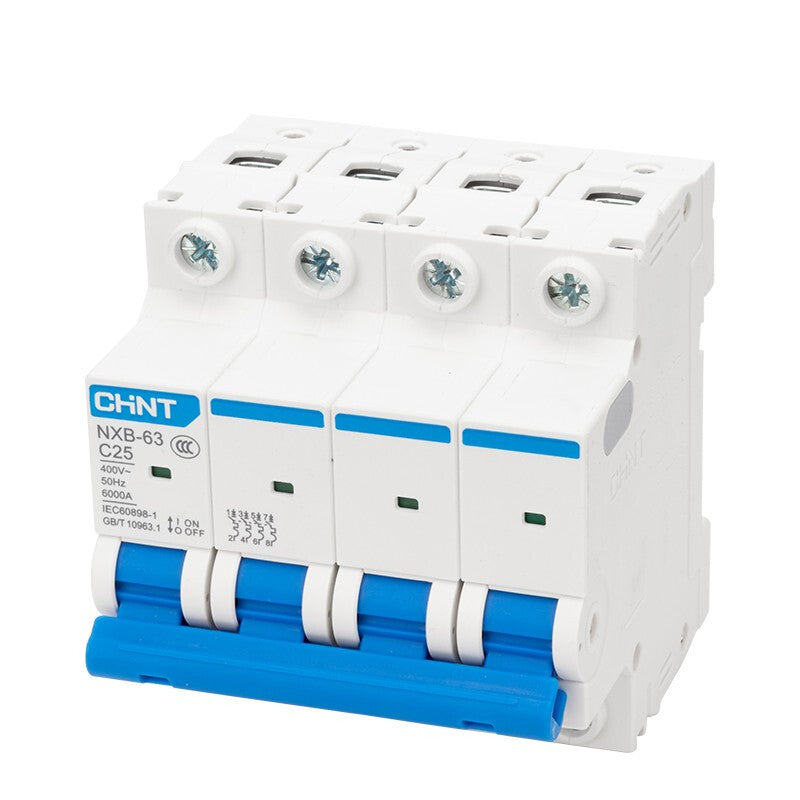 Chint (CHNT) small circuit breaker air switch overload air switch DZ47 upgraded industrial circuit breaker NXB-63-4P-C-25A
