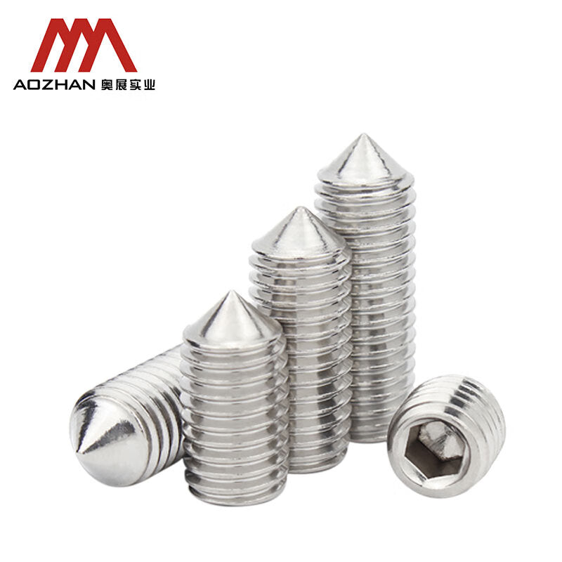 AOZHAN DIN914-304 Stainless Steel Socket Hex Tapered Set Screws GPH M5*25 (800 pieces/box)