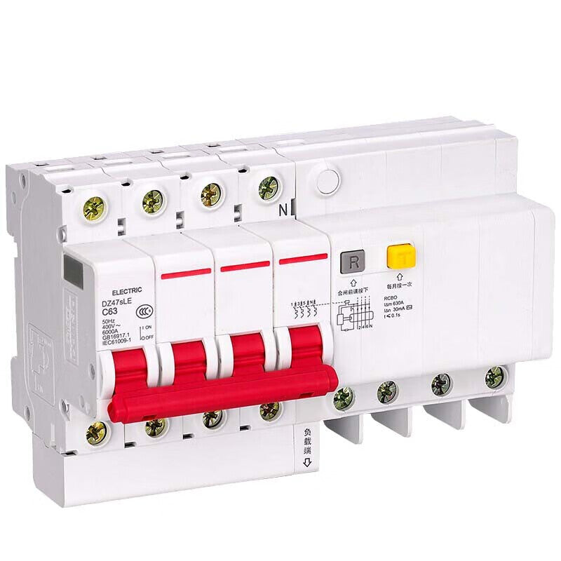 DELIXI DZ47sLE 4P C Type 20A Miniature Circuit Breaker