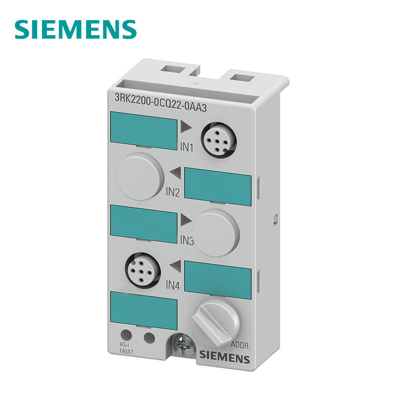 Siemens AS-i compact module K45 digital A/B slave, 4DI, IP672x2 inputs, 2 M12 interfaces, Y distribution mounting plate 3RK1901-2EA00 or 3RK1901-2DA00 must be ordered separately; 3RK22000CQ220AA3
