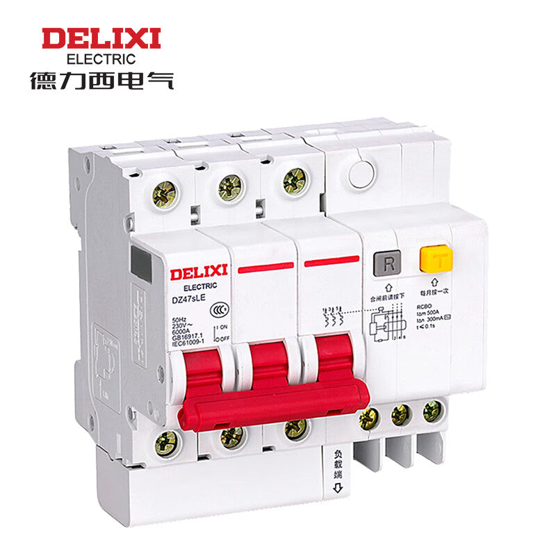Delixi DZ47sLE 3P C50A 6KA 30mA AC Miniature Circuit Breaker