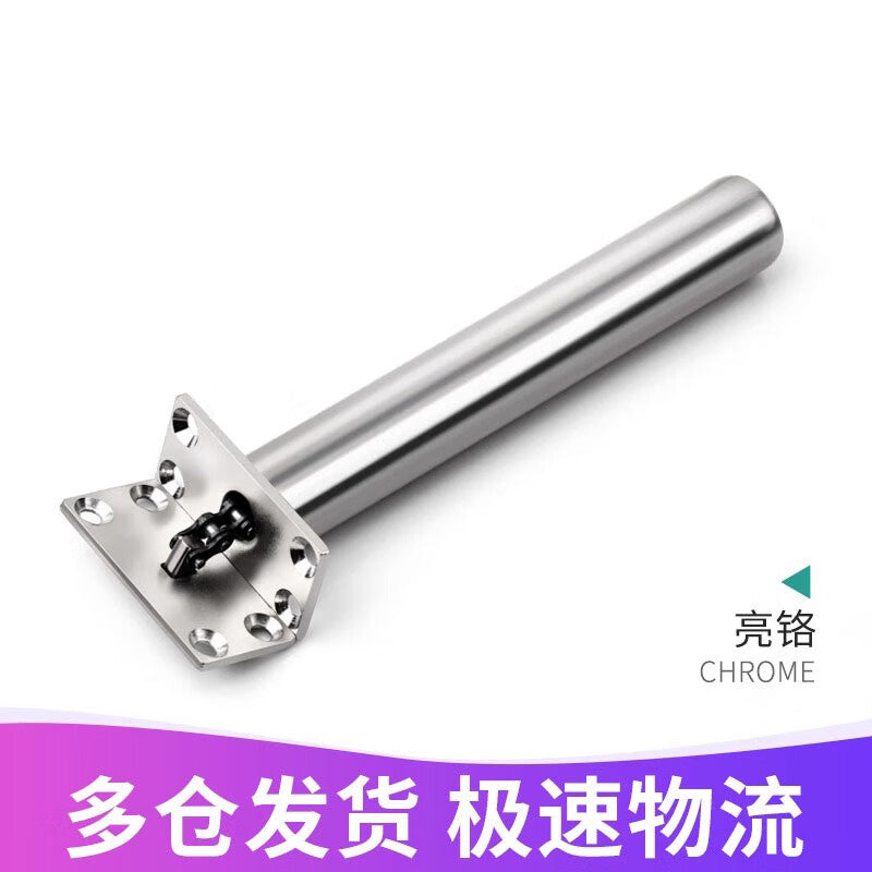 Concealed door closer with spring, hidden mechanism, automatic door closer, concealed device, bright chrome stainless steel.