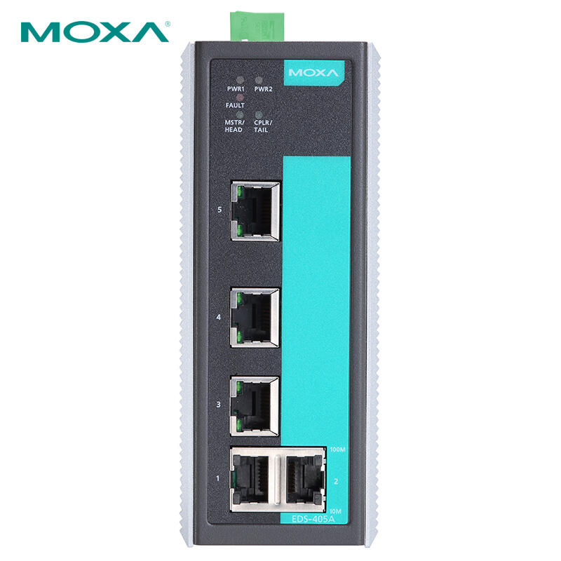 Moxa 5-port managed 100M industrial Ethernet switch; EDS-405A