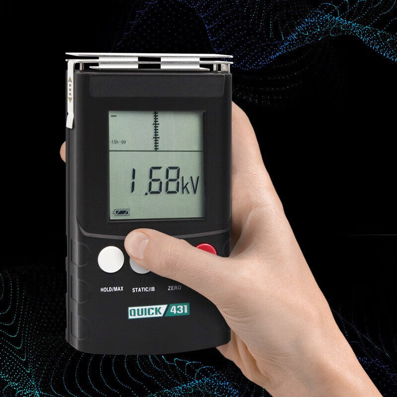 QUICK 431 Electrostatic Tester, Ion Balance Detector, Handheld Digital Display Instrument for Electronic Welding