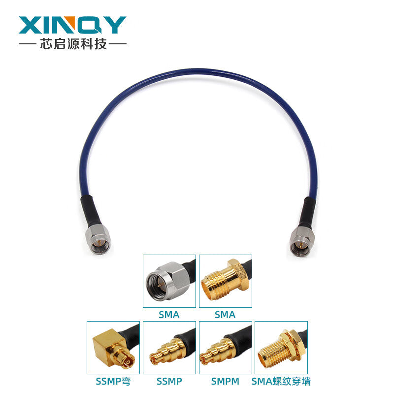 XINQY GPPO to SMA RF Coaxial Cable, 8G/12GHz Low-Loss Signal Testing Interconnect, SSMP Flexible Cable Assembly, SMA Male to SMPM Female, 1m