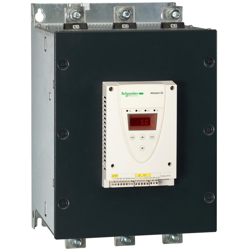 Schneider Electric soft starter, ATS22, 480A, 440V, 220V control power supply; ATS22C48Q