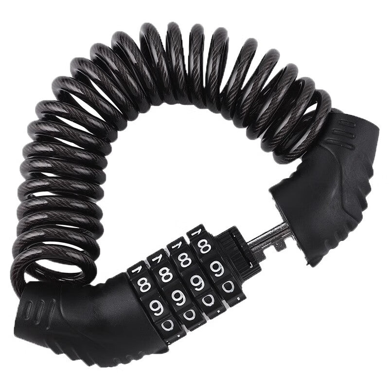 TIMUS portable helmet lock for bicycles, electric bikes, and scooters; steel wire cable lock; combination lock; cycling equipment accessories.