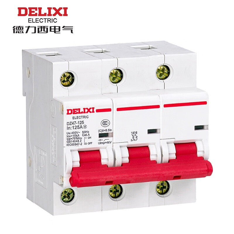 Delixi Electric DZ47-125 3P li(D) 80A 10KA 400VAC DZ471253D80 Delixi воздушный выключатель автоматический выключатель