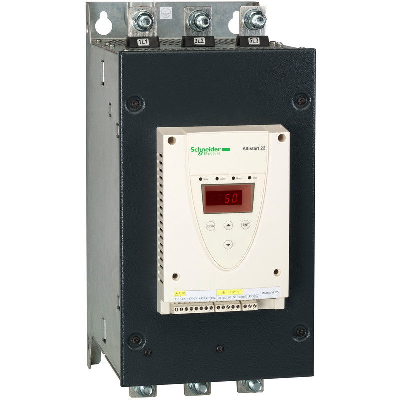 Schneider Electric soft starter, ATS22, 410A, 440V, 220V control power supply; ATS22C41Q