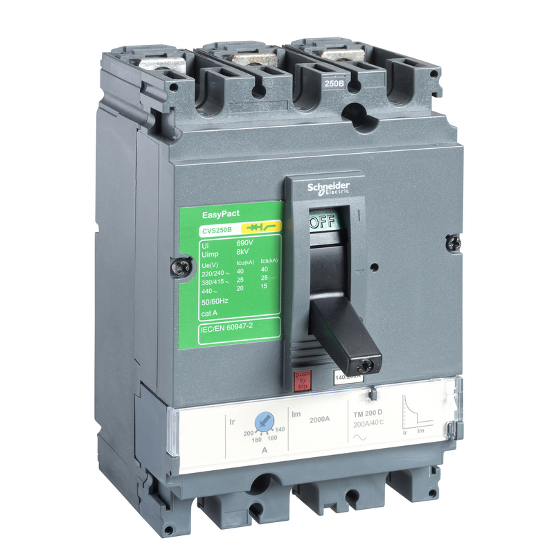 Schneider Electric CVS250B TM200D Fixed Molded Case Circuit Breaker