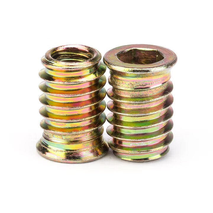 Yongli Shang pre-embedded iron internal and external thread furniture nuts with zinc-coated internal and external thread, 8*13 (10 pieces)