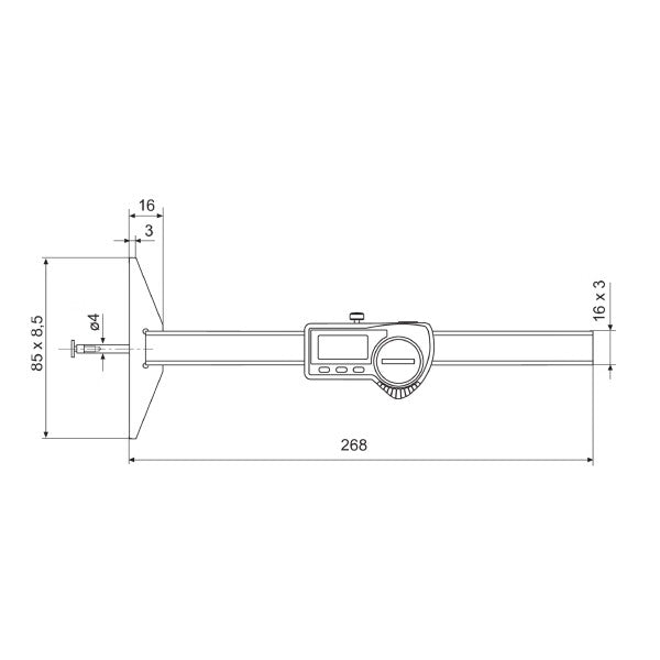 Mahr 30EWR-N Digital Depth Caliper, IP67 Waterproof, Data Transmission, Slot Width and Spacing Measurement, Precision Electronic Depth Gauge 0-100mm / 4126513