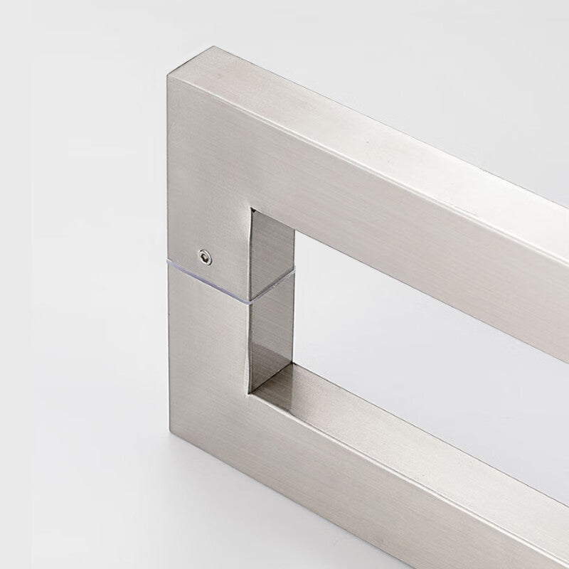 Deqi Stainless Steel Glass Door Handles, Thickened Square Tube Door Handles, Hotel and Shop Door Handles, Large Sliding Door and Wooden Door Handles, Black Titanium Gold, Length 800mm/Hole Spacing 762mm