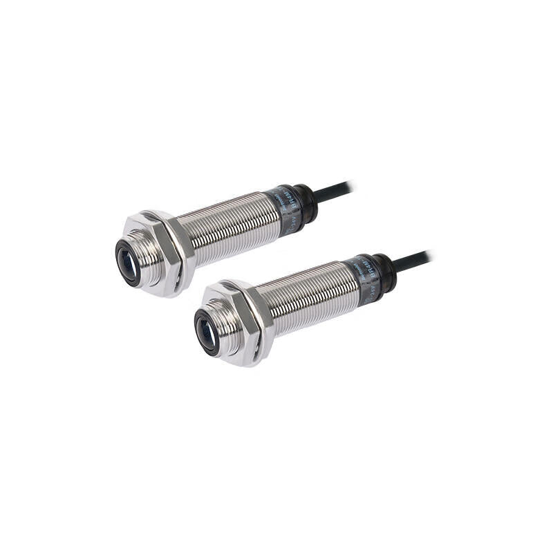 Autonics cylindrical photoelectric sensor, through-beam type, detection distance 4m, DC12-24V, PNP, cable 2m, ON when light enters; BR4M-TDTL-P