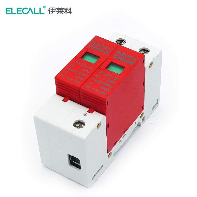 جهاز حماية من الصواعق من ELECALL، جهاز حماية من الصواعق، جهاز منع الصواعق، 385 فولت، 2P، مستوى PYD1-B، 80 كيلو أمبير