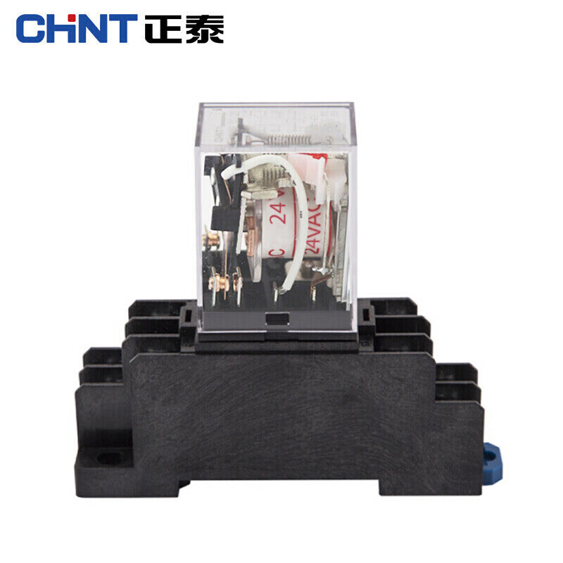 Chint (CHNT) JZX-22F-D-4Z-CA-AC24V--CZY14A small intermediate relay 14 feet (relay + base)