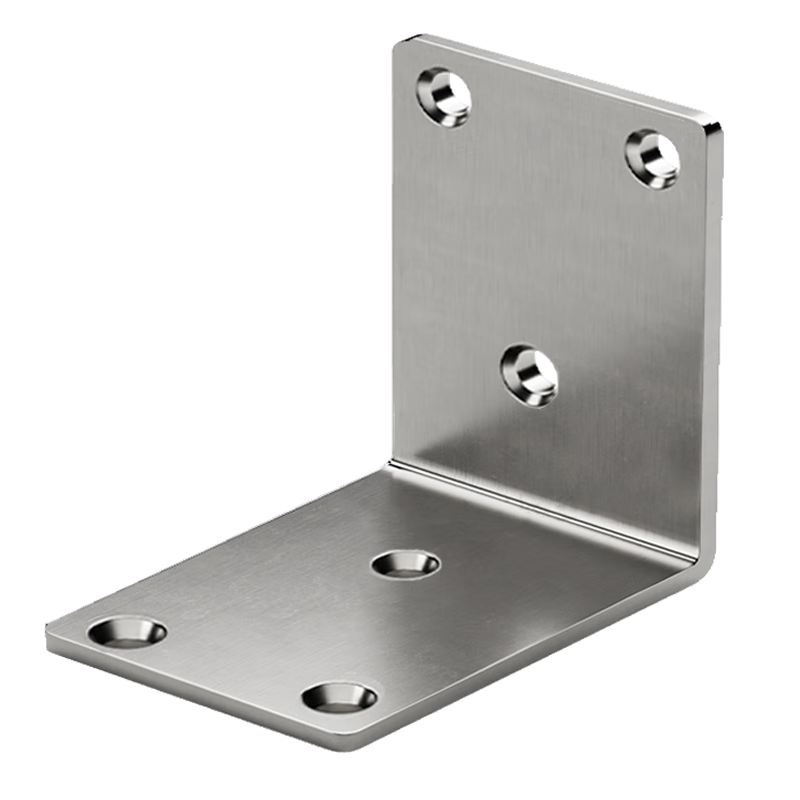 Thickened stainless steel angle brackets, multi-functional right-angle fasteners, angle iron supports, shelf holders, large size, 6 holes, 10 pieces per pack