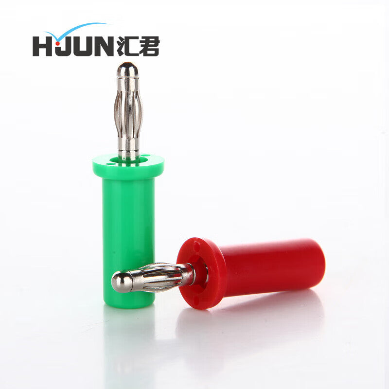 Huijun 4mm Assembled Brass Banana Plug Soldering Instrument Plug High Current Lantern Head Soldering Connection Red 5