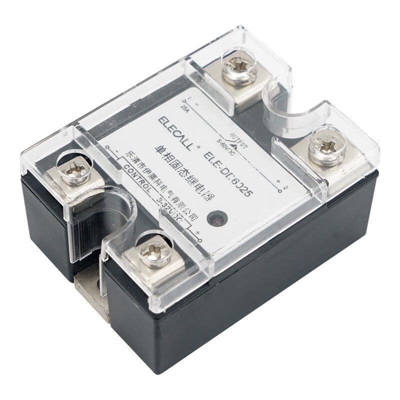 ELECALL three-phase SSR small solid-state relay 24V single-phase solid-state voltage regulator DC controlled AC 220V DC controlled DC ELE-DD6025 single phase