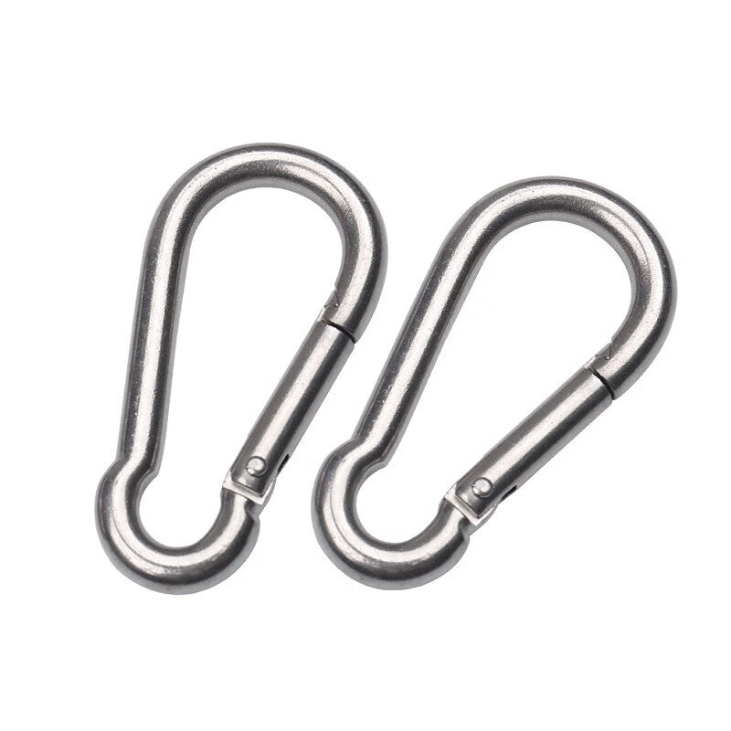 Deyu Crafts 304 Stainless Steel Spring Hooks, Carabiner Rings, Safety Buckles, Elastic Chain Buckles, 5-pack, Price per pack M6