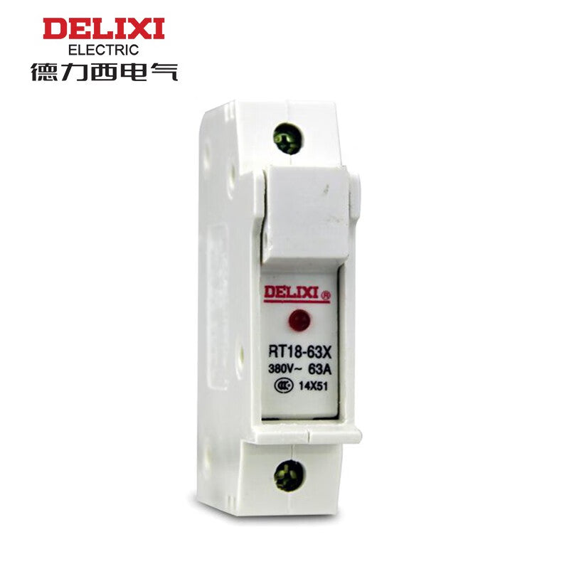 Delixi RT18 cylindrical base 14*51mm 63A 1P 380VAC RT1863Z fuse base 63A 380VAC (C)