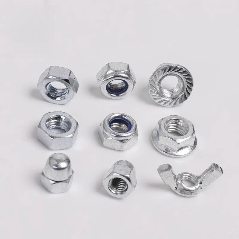 Stingxu galvanized screws, flange nuts, anti-loosening nuts, cap-type wing nuts, galvanized anti-loosening nuts M5 (200 pieces)
