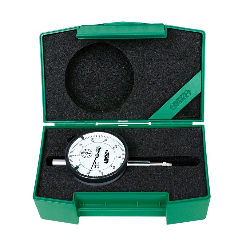 INSIZE dial indicator with lug cover, flat back cover, high precision 2308-10FAC, 10x0.01mm flat back cover.