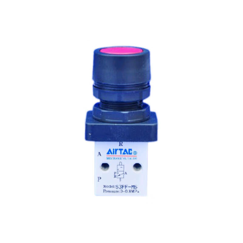 AirTAC Flat Head Button Manual Valve (M5); S3PFM5R