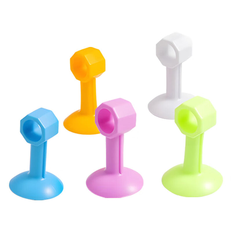 Beginner's Door Stopper, No-Drill Door and Window Handle Silicone Buffer Anti-Collision Device (5-Pack)