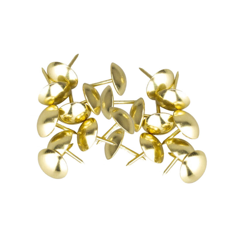 Deqi Large Head Round Head Nails, Antique Nails, Large Thumbtacks, Hard and Soft Packaging Bubble Nails, Imitation Gold, 25*25mm (50 pieces)