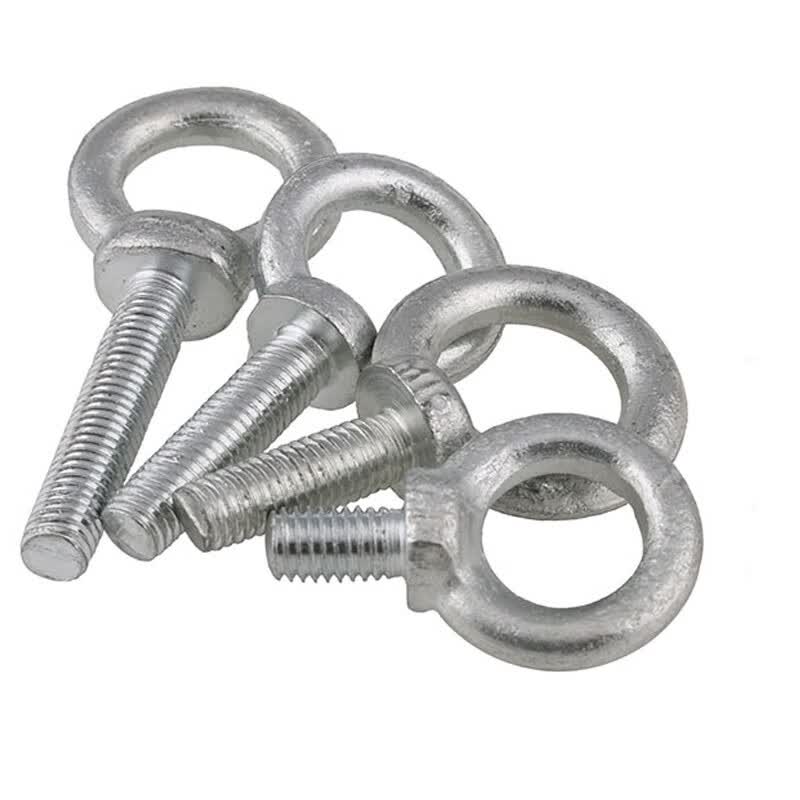 Bairuit - White Zinc Plated Eye Bolts, Extended Eye Lug Bolts, Carbon Steel Round Eye Bolts, M8*16