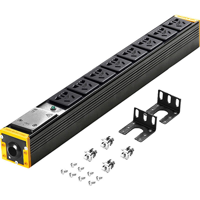 Breakthrough (M&G) PDU cabinet socket plug board wiring board high power plug strip 10A output national standard small five-hole self-wiring 16A input 8 holes; 07TG130602