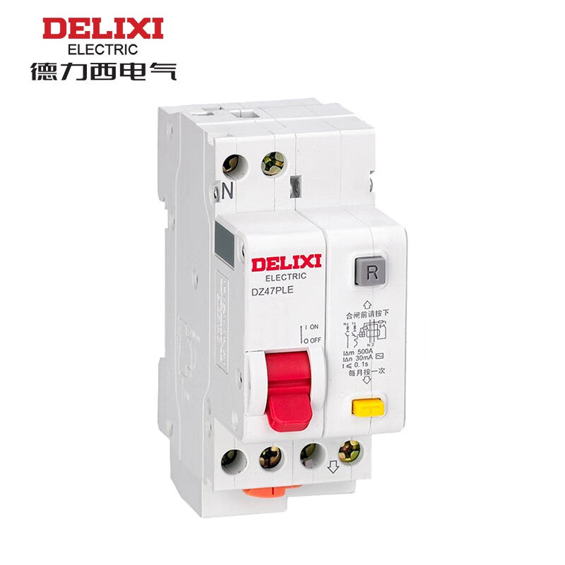 Delixi DZ47PLE 1P+N C25A 4.5KA 30mA ELE AC230VACDZ47PLEC25G miniature circuit breaker with leakage protection (C)