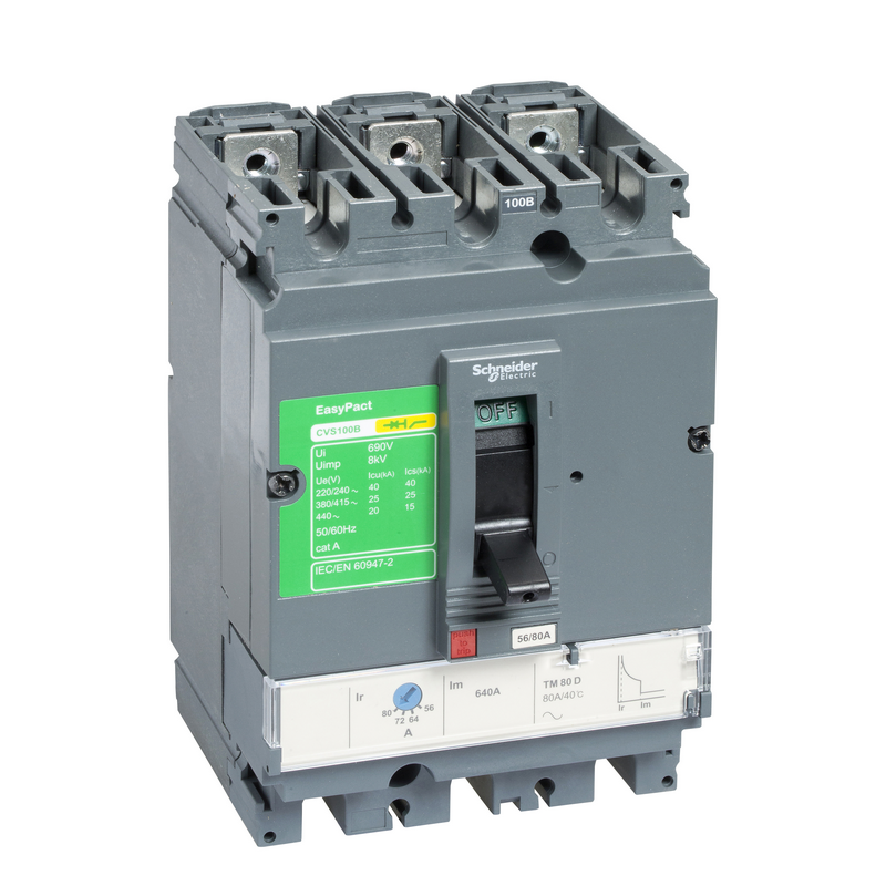 Schneider Electric CVS100B TM80D 3P3D Molded Case Circuit Breaker