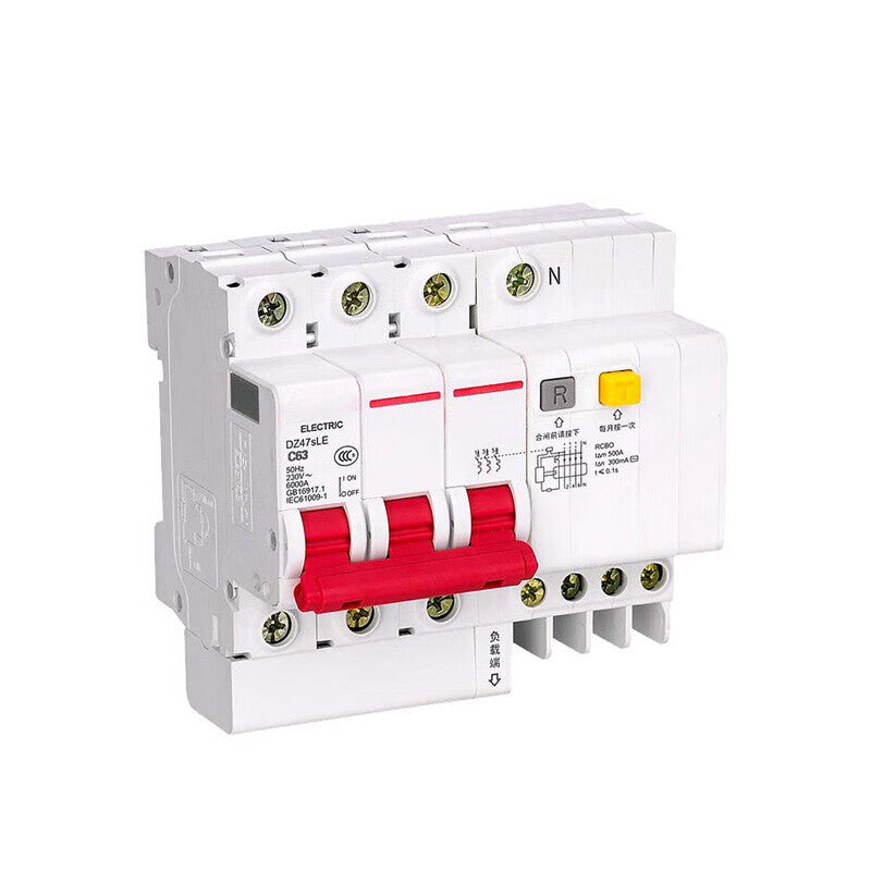 DELIXI ELECTRIC воздушный выключатель AC миниатюрный выключатель утечки тока большой ток выключатель утечки DZ47sLE 3P+NC тип 63A