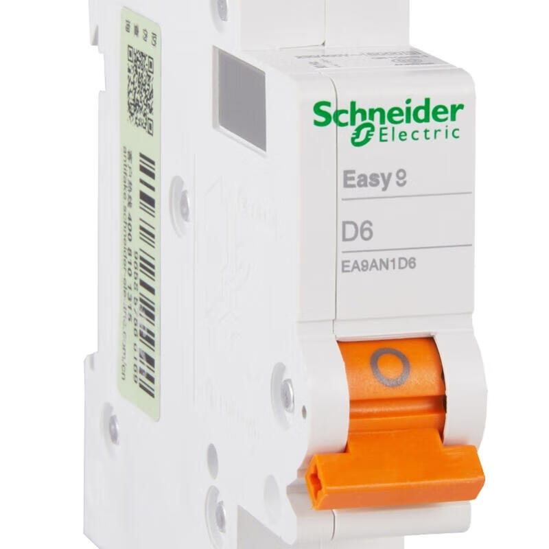Schneider Electric miniature circuit breaker, EA9AN 1P D6A; EA9AN1D6