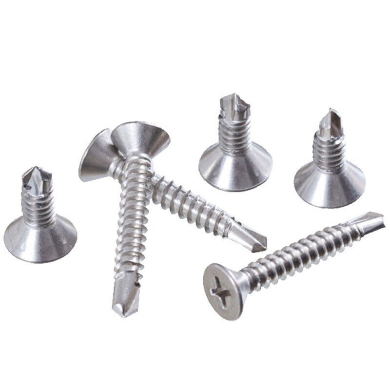 Haisdick HKSY-26 410 Stainless Steel Cross-Head Countersunk Self-Drilling Self-Tapping Screws, GB15856.2 ST4.8*70 (100 pieces)