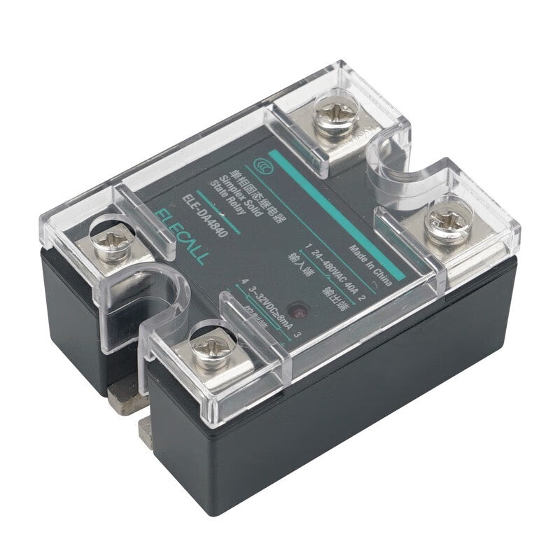 ELECALL three-phase SSR small solid-state relay 24V single-phase solid-state voltage regulator DC controlled AC 220V DC controlled AC ELE-DA4840 single phase