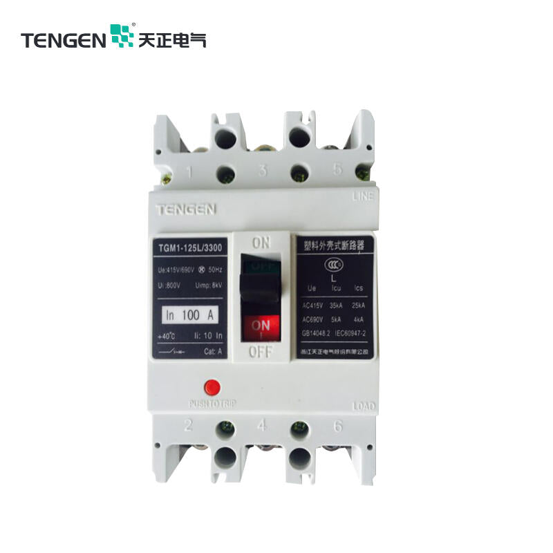 Tianzheng TGM1-125M/3300 100A Circuit Breaker 50kA 3P