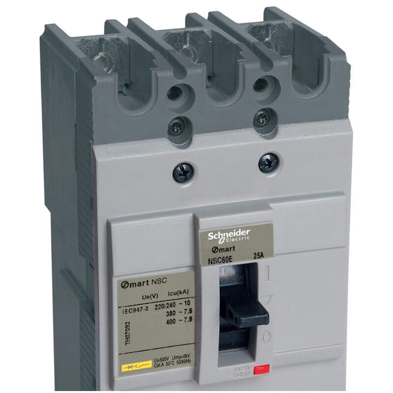 Schneider Electric molded case circuit breaker; NSC100B 10kA 80A 3P3T