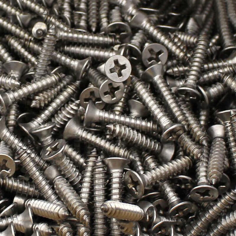 Beginner Stainless Steel Self-Tapping Screw and Nut Set, Phillips Head Countersunk Self-Tapping Screws, 8 Compartments, 400 Screws