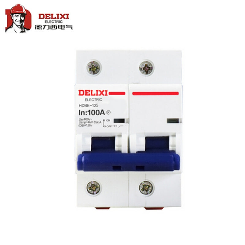 Delixi HDBE-125 2P D Type 80A High Current Circuit Breaker