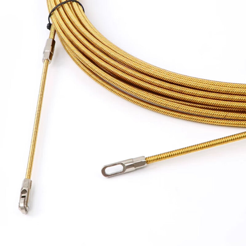 Deqi Electrical Spring Steel Cable Puller, Pulley Head, Power Channel Lead Wire, Cable Reel, 4mm*15m, 1 piece