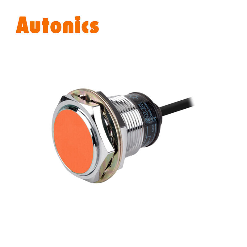 Autonics inductive cylindrical proximity switch 2-wire cable 2m detection distance 10mm; PR30-10AC