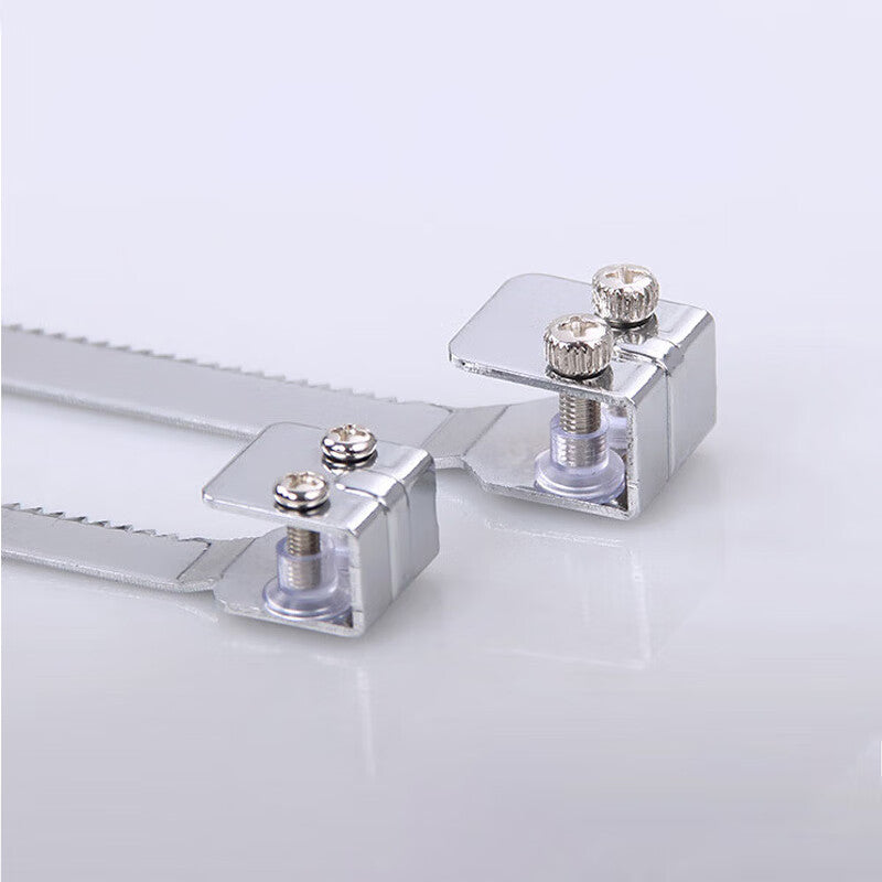 Deqi No-Drill Glass Cabinet Lock, Glass Sliding Door Serrated Lock, Display Case Glass Lock, 318 Through-Opening