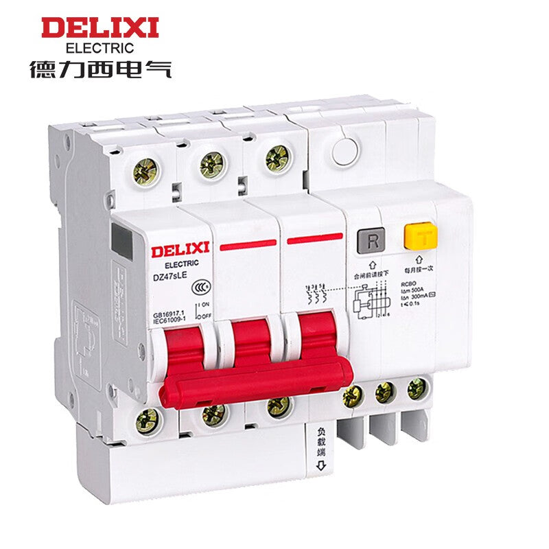 Delixi DZ47sLE 3P C50A 300mA Circuit Breaker w/ Leakage Protection