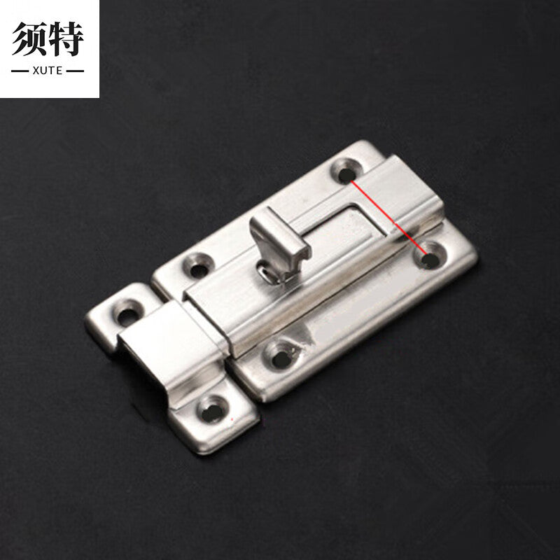 XUTE 304 Stainless Steel Door Bolt, Door Hook, Anti-theft Door and Window Bolt Lock, Thickened Surface Mount Old-Style Door Bolt with Screws, Model B - 2 Inch