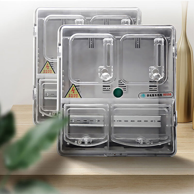 Hanzhan electric meter box abs flame retardant material transparent plastic 1 household electric meter box prepaid outdoor waterproof electric meter box single item one household type (plastic guide rail type)